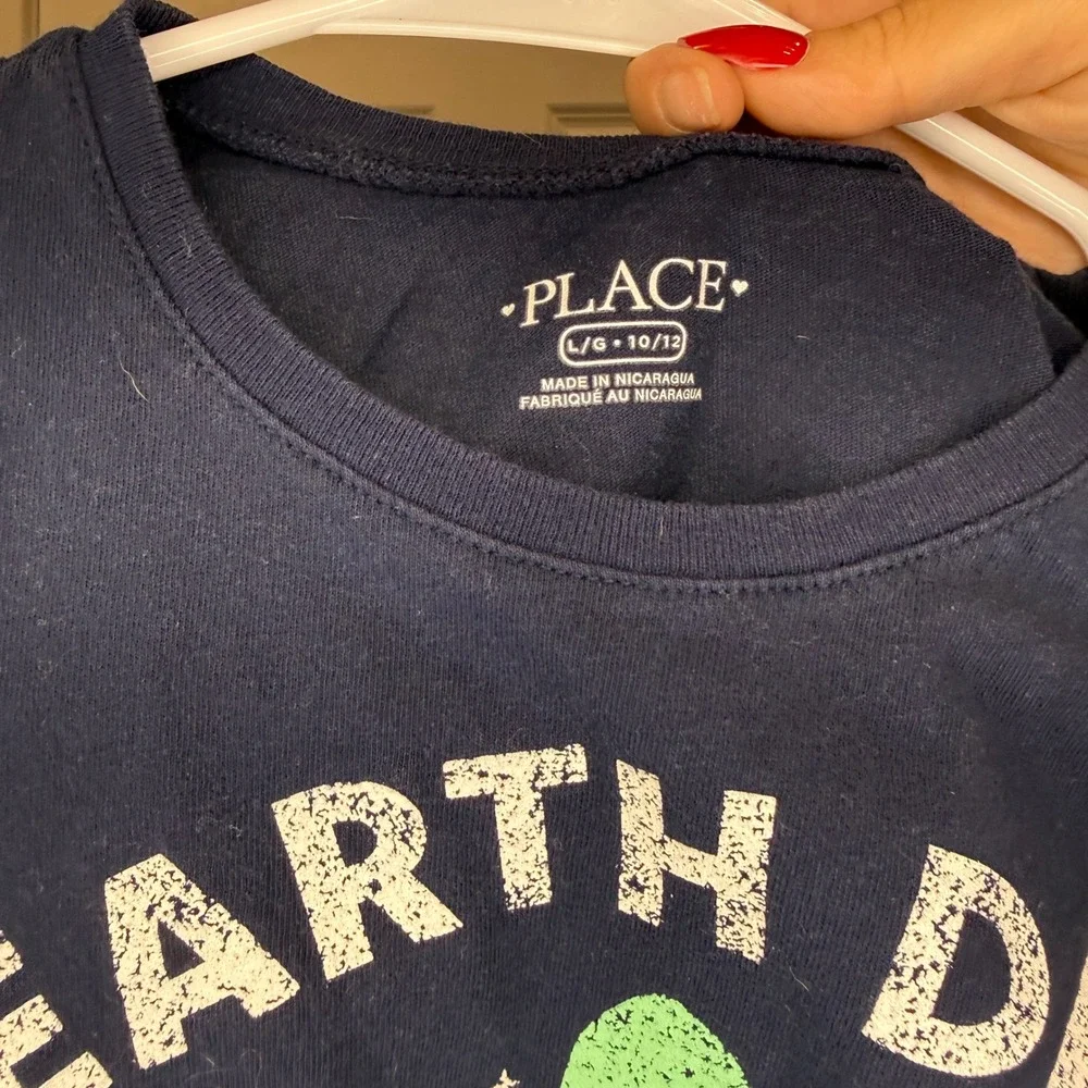 The Childrens Place Girls Earth Day Sea Turtle Graphic Tee Navy Size L 10/12
